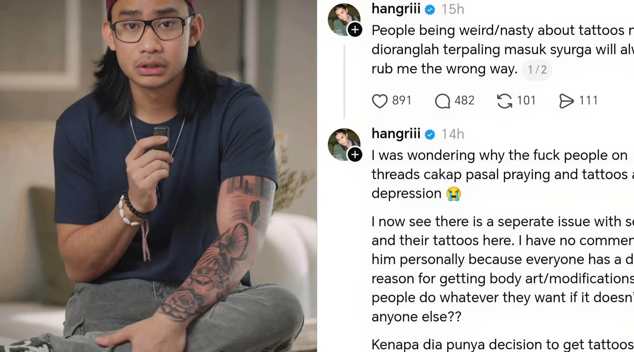 “Sinis tentang tatu, macamlah mereka paling layak masuk syurga” – Pelakon Alicia Amin